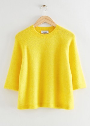 Tricko & Other Stories Boxy Alpaca Knit Damske Žlté | SK-GW9026743