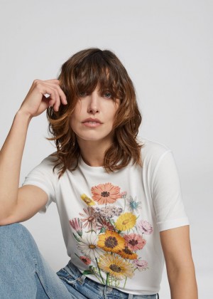 Tricko & Other Stories Floral Damske Biele | SK-ZV2607915